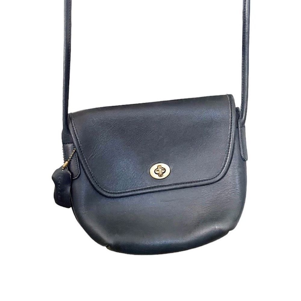 Coach Black Leather Crossbody with Gold Turnlock Accent - Picture 3 of 8